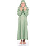 İhvan Online Pratik Çocuk Namaz Elbisesi 8-12 Yaş Mint Yeşili