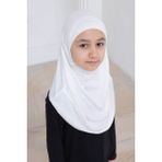 İhvan Online Pratik Hazır Geçmeli Çocuk Şal, Rahat Lastikli Hijab Başörtü Beyaz - Standart