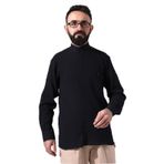 İhvan Online Siyah Çınar Erkek Rahat Kesim Hakim Yaka Hac ve Umre Şile Bezi Gömlek Siyah M