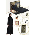 İhvan Online Siyah Kadın Pratik Başörtülü Fermuarlı Tek Parça Namaz Elbisesi Seccade Seti Siyah 40