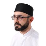 İhvan Online Siyah Petek Kareli Kadife Kalıp Namaz Takkesi Siyah 61