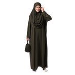ihvan online Tek Parça Namaz Elbisesi (Haki, 46-52)