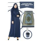 İhvan Online Tek Parça Namaz Elbisesi - Lacivert - 5015 ve Seccade ve Zikirmatik - Üçlü Takım Lacivert Standart