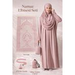 ihvan online Tek Parça Namaz Elbisesi - Seccade - Tesbih - İbadet Seti Gül Kurusu