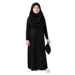 İhvan Online Tek Parça Pratik Başörtülü Çocuk Namaz Elbisesi Siyah Siyah 10-11 Yaş