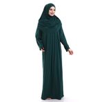 ihvan online Tek Parça Pratik Başörtülü Robalı Namaz Elbisesi 8015 Zümrüt Yeşili