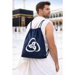 İhvan Online Üç Vavlı Hac Umre Terlik Çantası, Suya Dayanıklı, Büzmeli Ayarlanabilir Torba Sırt Çantası - Lacivert - 35X42