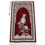 İhvan Osmanlı Kemer Mihraplı Lale Motifli Şönil Bordo Seccade