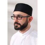 İhvan Siyah Petek Kareli Kadife Kalıp Namaz Takkesi - 60