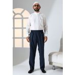 ihvanonline Erkek Rahat Kesim Beli Lastikli Cepli Hac ve Umre Kumaş Şalvar Pantolon - Lacivert (İSR)