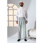 ihvanonline Erkek Rahat Kesim Beli Lastikli Cepli Hac ve Umre Kumaş Şalvar Pantolon - Su Yeşili (İSR)