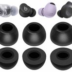 IiEXCEL 3 Çift Galaxy Buds FE Hafızalı Köpük Kulak Uçları, Yedek S/M/L Rahat Aksesuarlar Beats Studio Buds ile Uyumlu + / Fit Pro/Solo Tomurcuklar/Stüdyo Tomurcukları - Siyah
