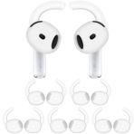 IiEXCEL 5 Çift AirPods 4 Kulak Kancası Kanat Ucu, Yedek Silikon Kanat Spor Kulak Kancaları Ergonomik Tasarım Kanat Uçları Tutucu Kaymaz Kaymaz Rahat Aksesuarlar AirPods 4. ile Uyumlu - Beyaz