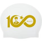 Ikavi 100.YIL Özel Altın Silikon Havuz Bonesi - Beyaz - Standart