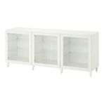 IKEA 09412662 BESTA 180x42x74 cm Beyaz Şeffaf Cam Dolap Kombinasyonu