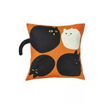 IKEA 105.749.55 Mavinn Kırlent Kılıfı, Çok Renkli, 50X50 Cm Kedili Ve El İşlemeli