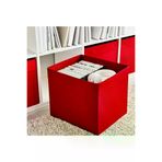 IKEA 14985623 Kare Saklama Kutusu 33X38X33 Cm Düzenleyici Kutu Düz Kırmızı Polyester Organizer