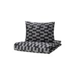 IKEA 150 x 200 BLÅSKATA gri-siyah 150x200/50x60 cm çocuk nevresim takımı Armürlü Pamuk Hipoalerjenik 1 G