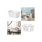 IKEA 15x20x10 cm Beyaz Çok Amaçlı Sepet Ofis Banyo Antre Saklama Kutusu