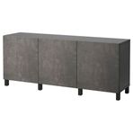 IKEA 19206001 Besta Venge Koyu Gri Taş Görünümlü Dolap Kombinasyonu