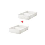 IKEA 2 Adet Bölmeli Düzenleme Kutusu 34x51x10 Cm İkea 2'li Set Çekmece İçi Düzenleyici Beyaz