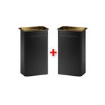 IKEA 2 Adet Kapaklı Saklama Kabı 11x7x20 Cm İkea 2'li Set Kuru Gıda Saklama Kutusu Metal Siyah Renk