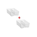 IKEA 2 Adet Kulplu Saklama Kutusu 37x25x12 Cm İkea 2'li Set Plastik Tutacaklı Şeffaf Kutu Düzenleme Kabı