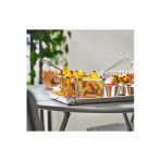 IKEA 2 Adet Saplı Patates Kızartması Sunum Sepeti 7x7x9 Cm İkea 2'li Set Servis Kabı Paslanmaz Çelik