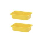 IKEA 2 Adet Sarı Çocuk Odası Eşya Oyuncak Saklama Kutusu 42x30x10 Cm Düzenleme Kutusu