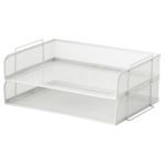 IKEA 2 Katlı Evrak Rafı MeridyenDukkan Düzenleme Metal Raf Beyaz
