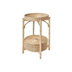 IKEA 2 Katlı Rattan Komodin-sehpa 52 Cm Doğal El Örmesi Çıkarılabilir Tepsi