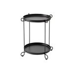 IKEA 2 Katlı Tepsili Sehpa 50x54 Cm Siyah Renk Metal