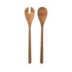 IKEA 2 Li Bambu Salata Servis Kaşığı 2 Li Tahta Kaşık Seti Karıştırma Kaşığı Uzunluk: 31 Cm