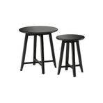 IKEA 2 Li Takım Yan Sehpa Seti Siyah Renk Yuvarlak Servis-salon Sehpa
