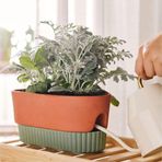 Ikea 20-25 Cm Daksjus Sulama Düzenekli Saksı, Terakotta-Yeşil, 27X13 Cm Dikdörtgen İskandinav 4 - 5 L 3-