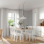 IKEA 20516130 Beyaz Meşe Kaplama Yemek Masası