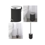 IKEA 2'li Banyo Seti - Banyo Çöp Kutusu / Kovası 3 lt ve Tuvalet Fırçası 38cm - Siyah