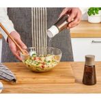 IKEA 2'li Cam Tuzluk Biberlik Plastik Kapaklı Yükseklik: 12 cm 2 Adet Tuz Kabı Kahverengi Şeffaf Hacim: 150 ml - Kahverengi - Şeffaf