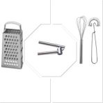 IKEA 2'li Çırpıcı+Çelik Rende+Çelik Sarımsak Ezici 3lü Set Pratik Mutfak Gereçleri - Yok - Metal