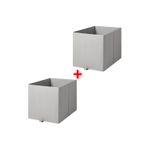 IKEA 2'li Set Çok Amaçlı Düzenleme Kutusu 33x38x33 Cm İkea 2 Adet Saklama Kutusu Polyester Kutu Açık Gri