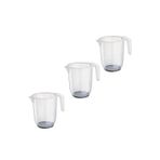 Ikea 3 Adet Plastik Ölçek Hacim: 1 Litre Yükseklik 14 Cm 3'Lü Set Ölçü Kabı Şeffaf Kap Beher