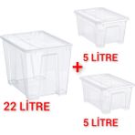 IKEA 3 Adet Saklama Kutusu (39 x 28 x 28 cm ve 28 x 20 x 14 cm ) 3'lü Set Kapaklı Düzenleme Kabı Düzenleyici