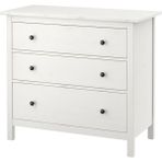 IKEA 3 Çekmeceli Şifonyer Beyaz Vernik Masif Ahşap 108X96 cm 3 Çekmece ile Modern Tasarım