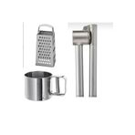 IKEA 3 Lü Set, Idealısk Rende Frk Koncıs Çelik Sarımsak Ezici Idealısk Un Eleği