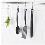 IKEA 3 Parça Mutfak Gereçleri Seti Kaşık Spatula Maşa A Kalite Poliamid Plastik Siyah 30cm