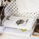 IKEA 34X24X14 cm Beyaz Metal Masaüstü Düzenleyici 2 Katlı Dosyalık Tek Ebat