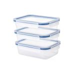 Ikea 365+ Plastik Saklama Kabı Seti, Şeffaf, 1,0 Lt, Kare-Dikdörtgen, 3 Parça