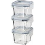 Ikea 365+CAM Saklama Kabı Seti, Cam, 180 Ml, 3'lü Set,kare - 3 lü