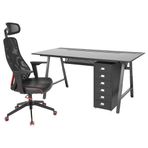 IKEA 39440772 Siyah Utespelare Matchspel Siyah Oyuncu Masası ve Sandalyesi