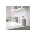 IKEA 3'lü Banyo Seti - Sıvı Sabunluk, Fırçalık, Katı Sabunluk - Stoneware Bej